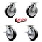Service Caster 8 Inch Kingpinless Rubber on Aluminum Wheel Swivel Caster Set with 2 Brakes SCC SCC-KP30S820-RAR-2-SLB-2 - alternate 2